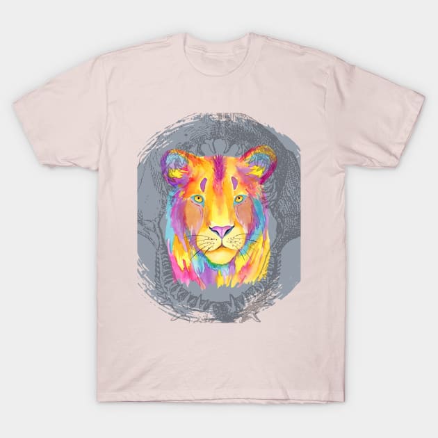 RAINBOW LION T-Shirt by zackmuse1